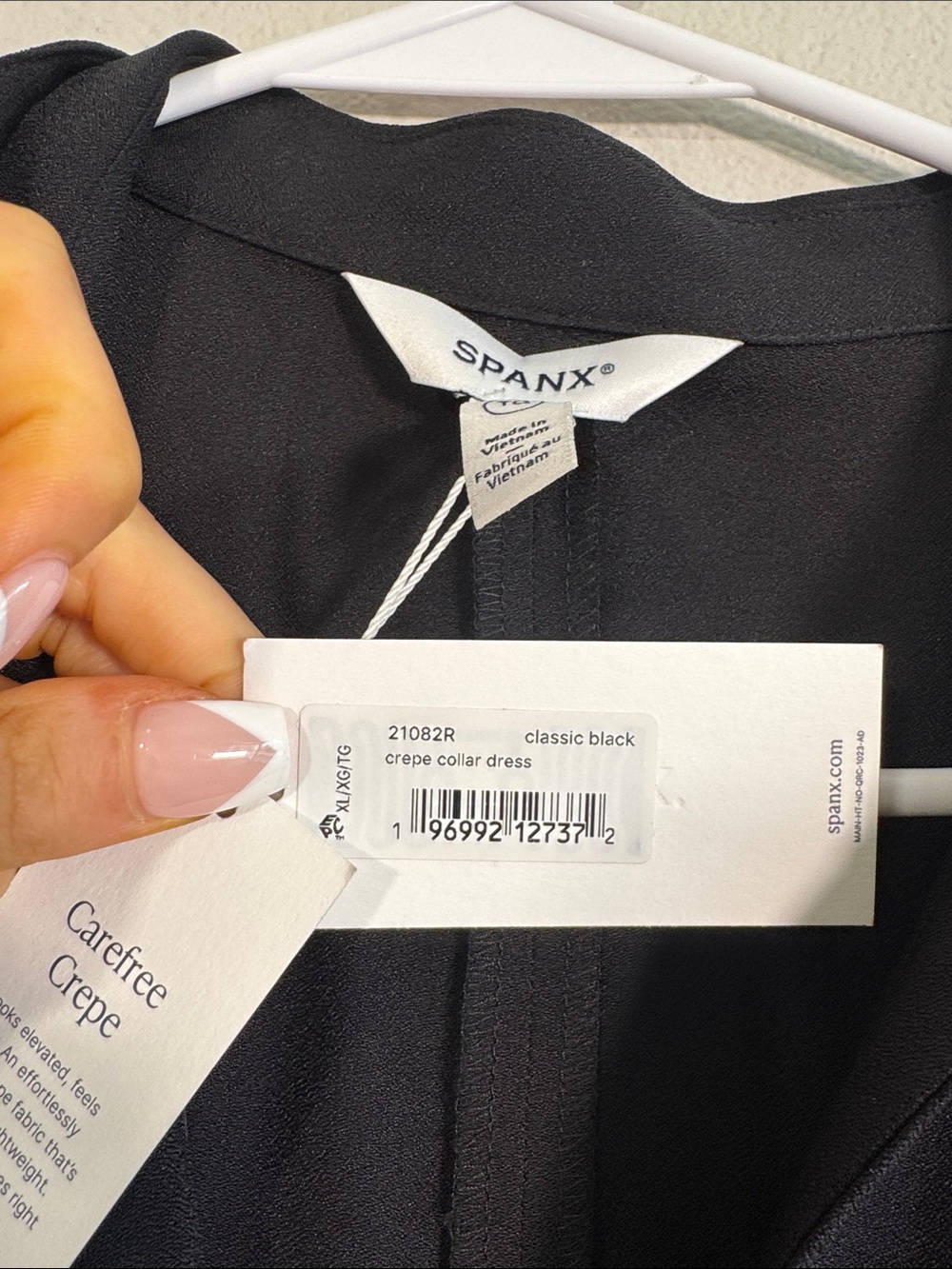 NWT SPANX Crepe Collar Dress in Black - XL - Picture 4 of 5